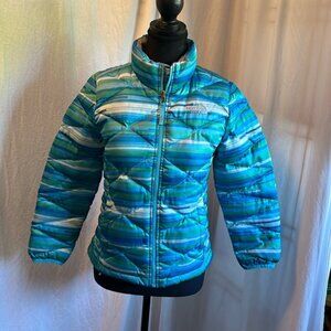 THE NORTH FACE ACONCAGUA jacket girls down filled Quilted style Blue and green
